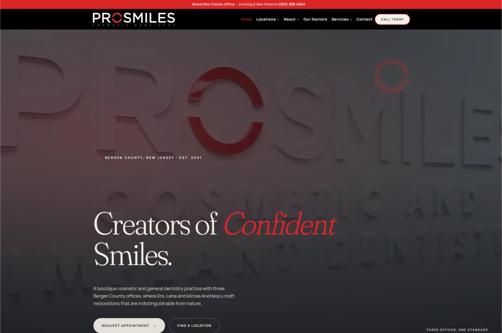 prosmilesnj.com website built by busytask