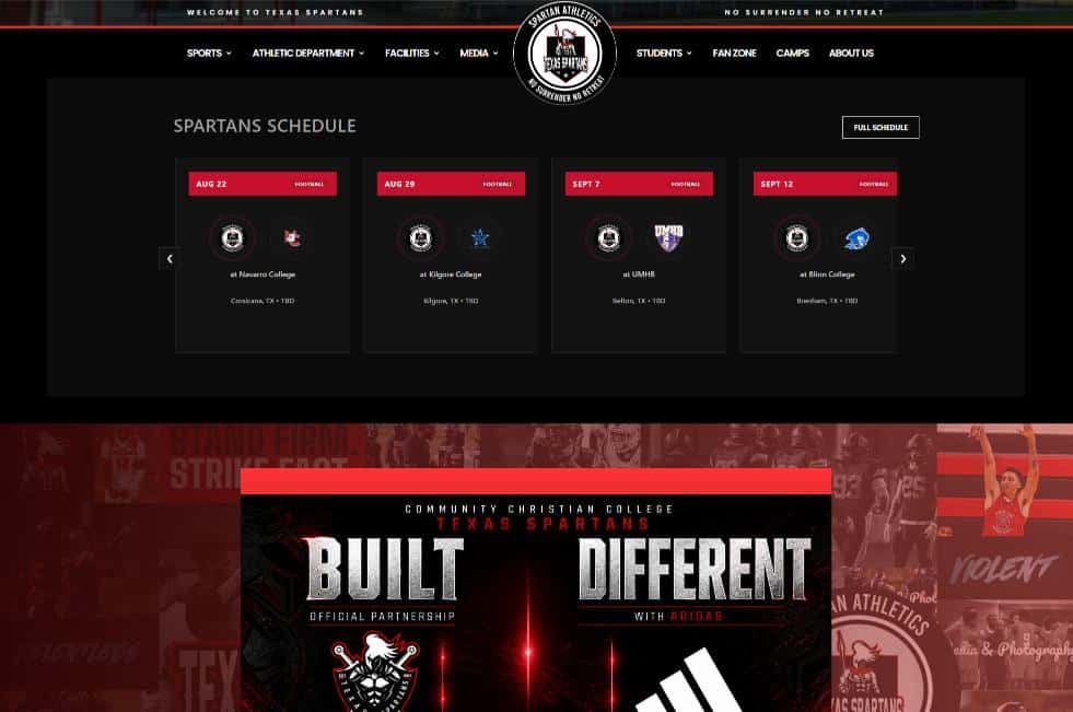 texasspartans.com website built by busytask